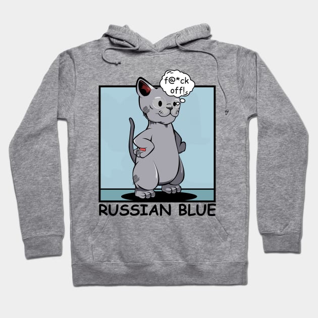 Russian Blue Cat Hoodie by Lumio Gifts